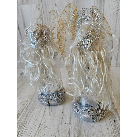 Antique silver angel cherub cardboard set Xmas vintage - Picture 5 of 8